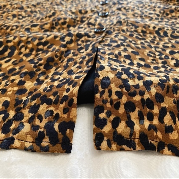 ZARA TRF LEOPARD BUTTON FRONT 3/4 SLEEVE V-NECK MAXI DRESS - XS - Picture 8 of 9